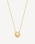 Gold Plated Pearl Horseshoe Pendant Necklace for Women - product image 1