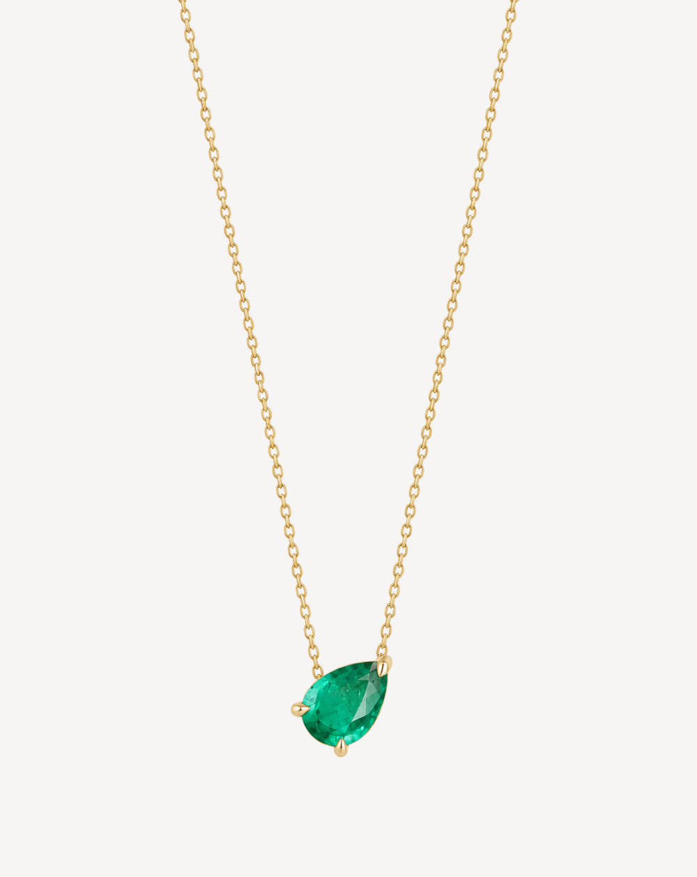 Gold Plated Green Crystal Teardrop Pendant Necklace for Women - product image 1