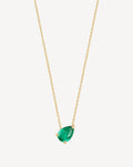 Gold Plated Green Crystal Teardrop Pendant Necklace for Women - product image 1