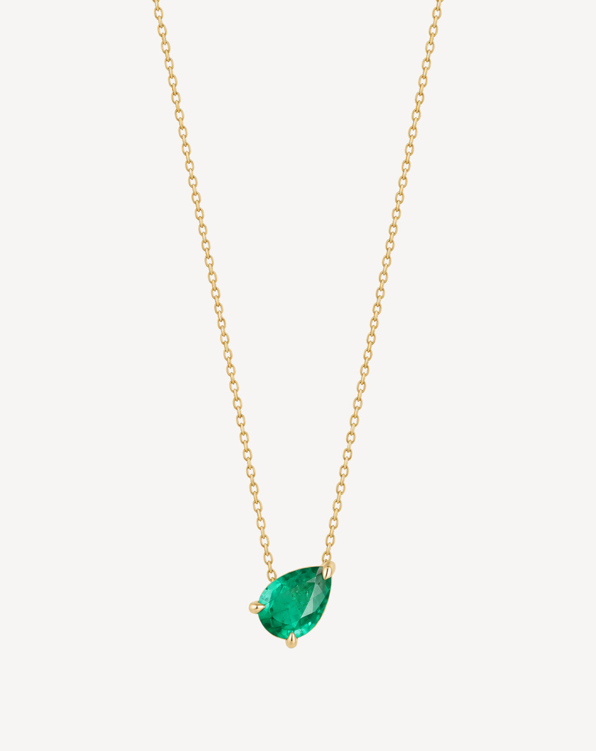 Gold Plated Green Crystal Teardrop Pendant Necklace for Women - product image 1