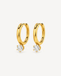 Gold Plated Crystal Drop Hoop Earrings for Women - product image 1