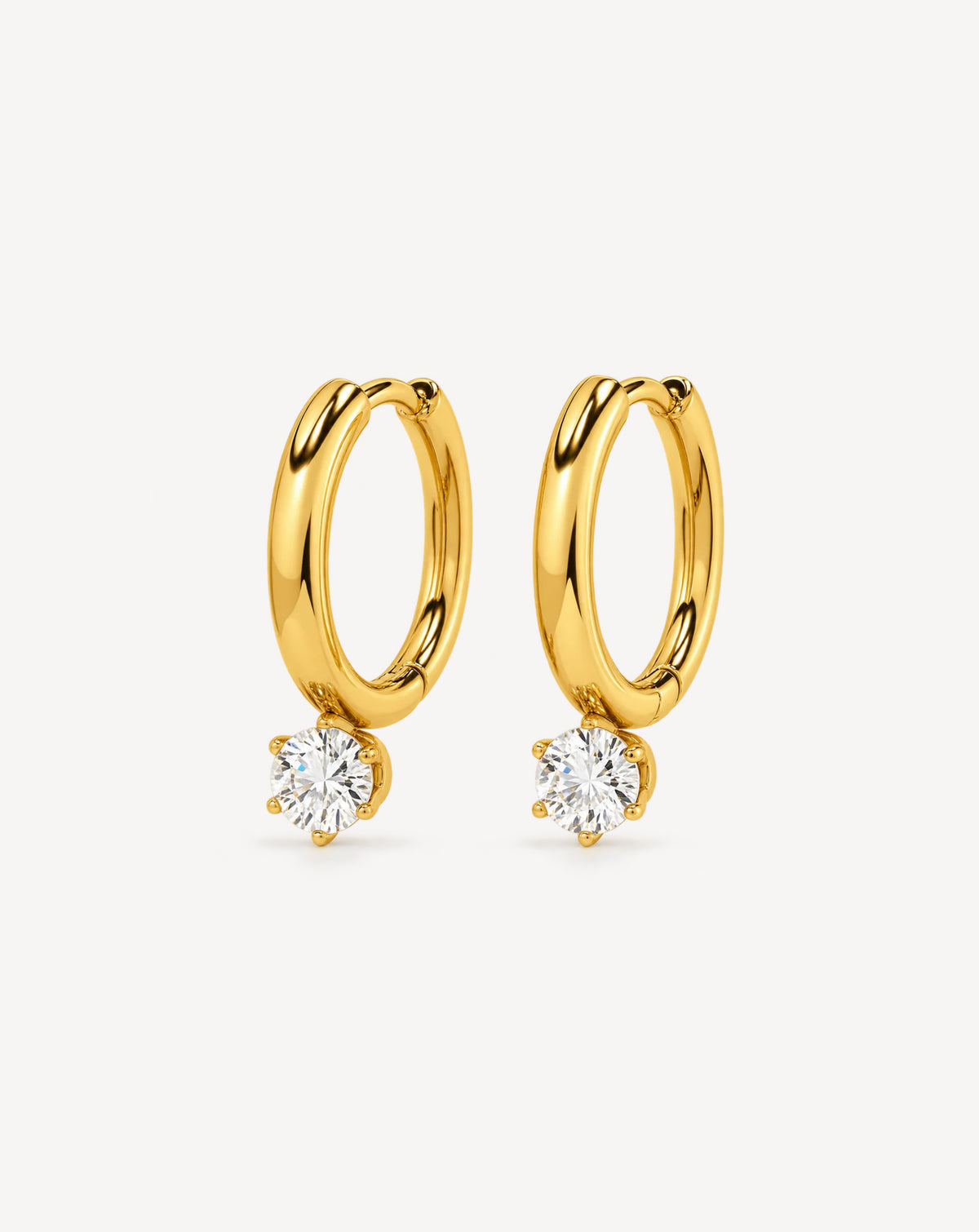 Gold Plated Crystal Drop Hoop Earrings for Women - product image 1