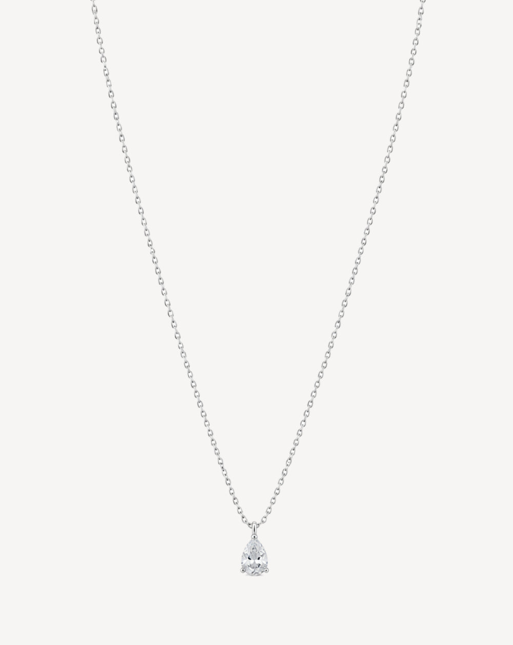 Silver Plated Teardrop Crystal Pendant Necklace for Women - product image 1