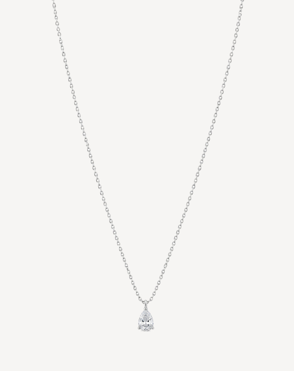 Silver Plated Teardrop Crystal Pendant Necklace for Women - product image 1