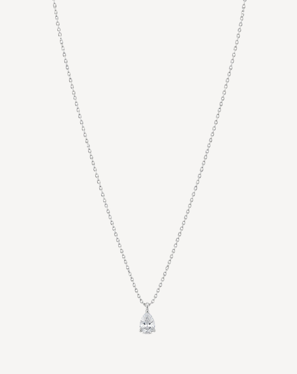 Silver Plated Teardrop Crystal Pendant Necklace for Women - product image 1