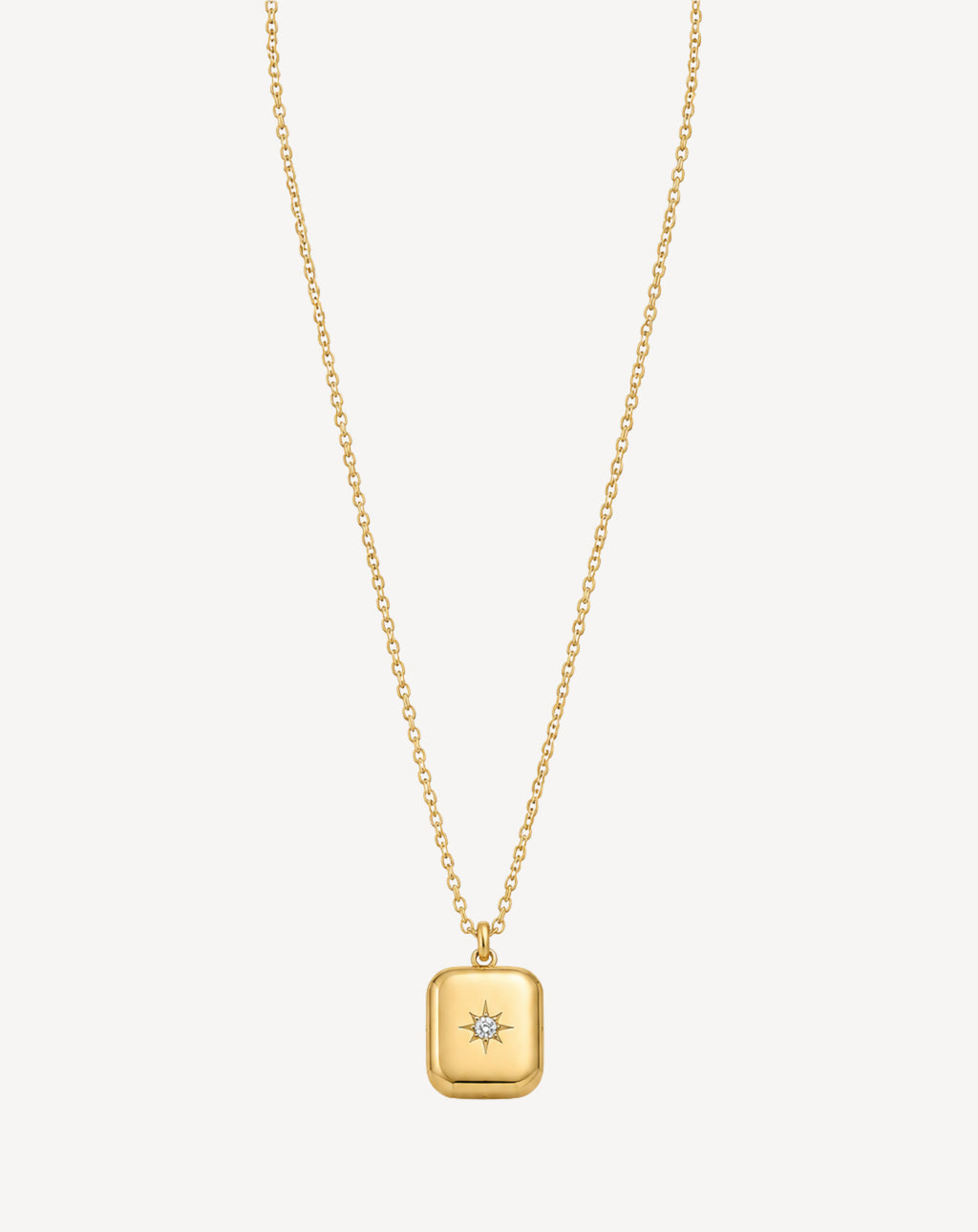 Gold Plated Crystal Rectangle Pendant Necklace for Women - product image 1