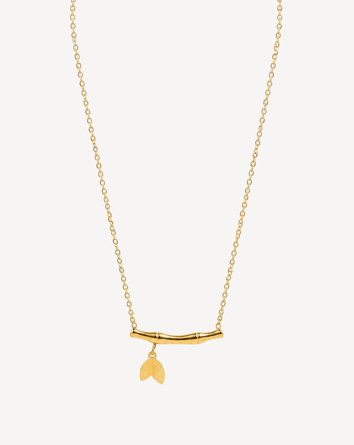 Gold Plated Bamboo Leaf Pendant Necklace for Women - product image 1