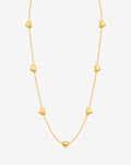 Gold Plated Heart Charm Station Necklace for Women - product image 1