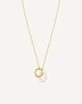 Gold Plated Pearl Ring Pendant Necklace for Women - product image 1