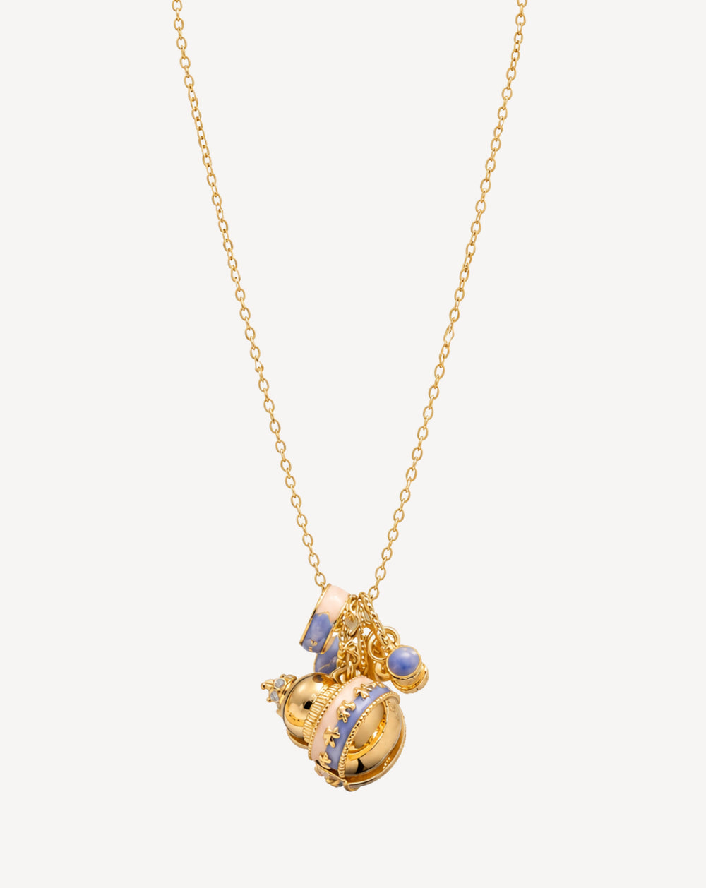 Gold Plated Blue Charm Cluster Pendant Necklace for Women - product image 1
