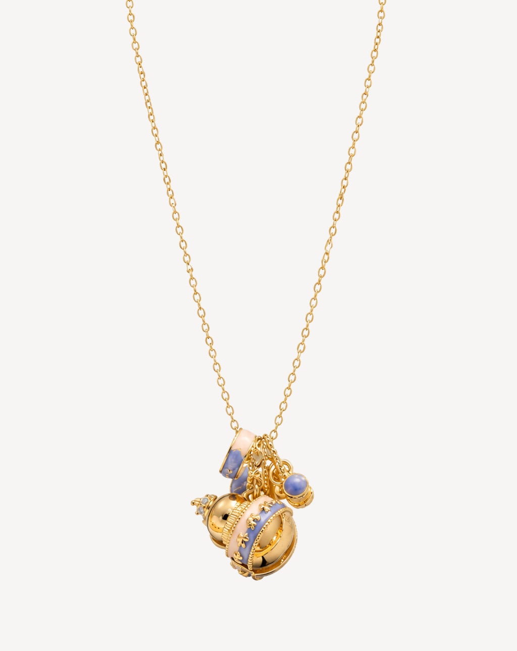 Gold Plated Blue Charm Cluster Pendant Necklace for Women - product image 1