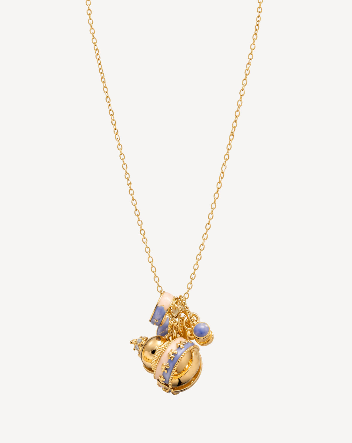 Gold Plated Blue Charm Cluster Pendant Necklace for Women - product image 1