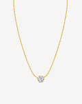 Gold Plated Round Crystal Pendant Necklace for Women - product image 1