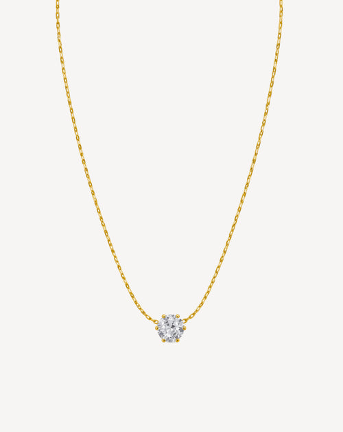 Gold Plated Round Crystal Pendant Necklace for Women - product image 1