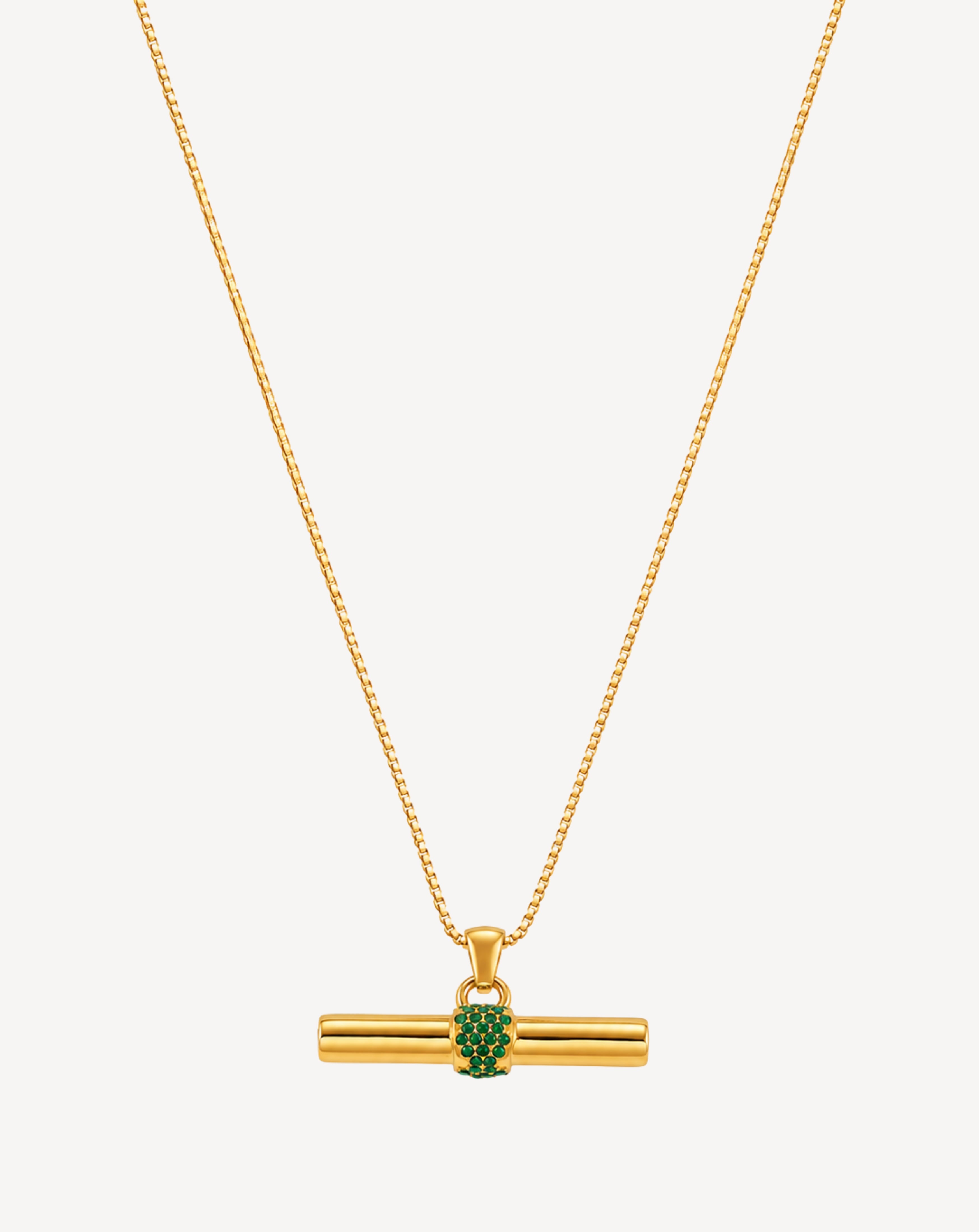 Geometric Diamond-Inlay Pendant Necklace for Women